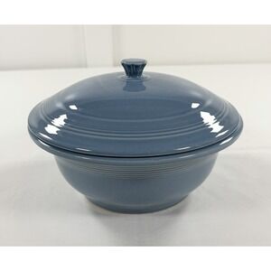 Vintage Fiesta Periwinkle Blue 2 Quart Round Covered Casserole Dish Lid Retired